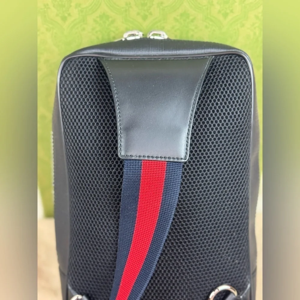 Gucci Web Strap Sling Bag GG Coated Canvas Small.